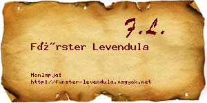 Fürster Levendula névjegykártya